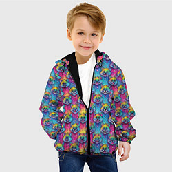 Куртка с капюшоном детская Фурри мордочки лисички, цвет: 3D-черный — фото 2