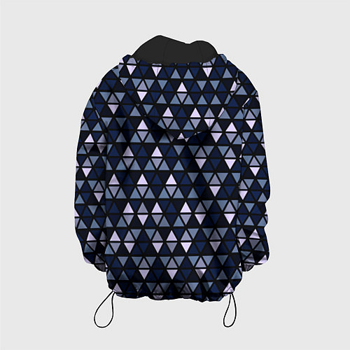 Детская куртка Чёрно-синий паттерн треугольники / 3D-Черный – фото 2