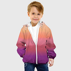 Куртка с капюшоном детская Абстракция градиент на закате дня, цвет: 3D-белый — фото 2