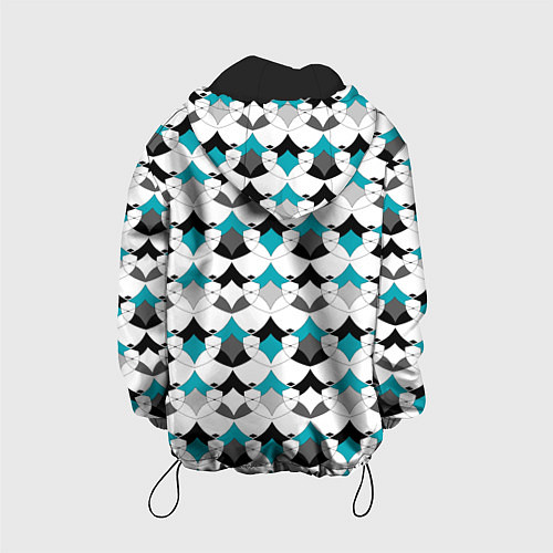 Детская куртка Разноцветный черный голубой с белым геометрический / 3D-Черный – фото 2