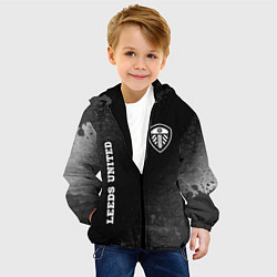 Куртка с капюшоном детская Leeds United sport на темном фоне вертикально, цвет: 3D-черный — фото 2
