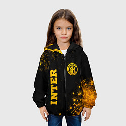 Куртка с капюшоном детская Inter - gold gradient вертикально, цвет: 3D-черный — фото 2