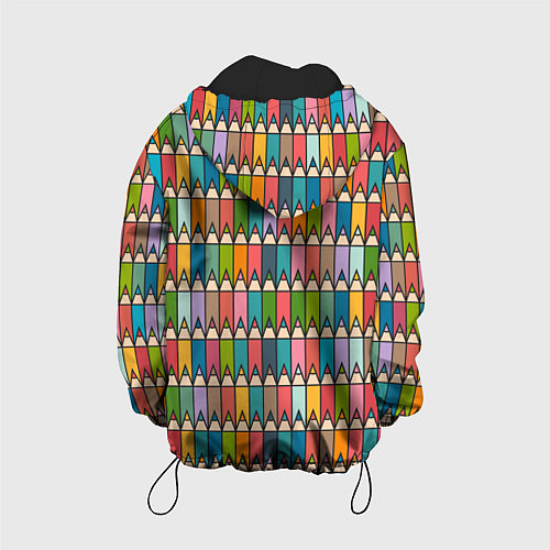 Детская куртка Паттерн с цветными карандашами / 3D-Черный – фото 2