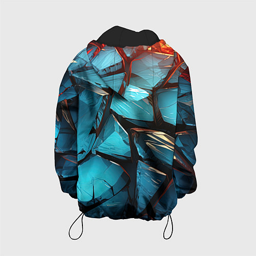 Детская куртка Синие объемные плиты / 3D-Черный – фото 2