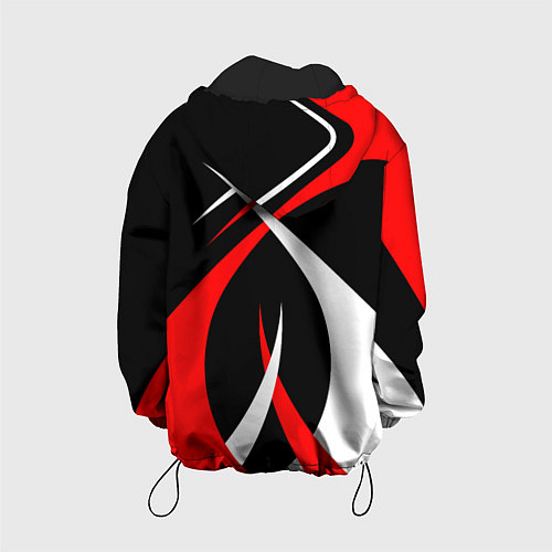 Детская куртка Красные и белые линии / 3D-Черный – фото 2