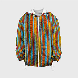 Куртка с капюшоном детская Полосы в африканском стиле, цвет: 3D-белый