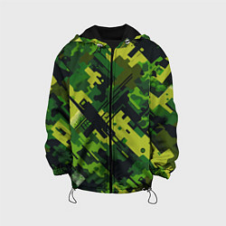 Куртка с капюшоном детская Camouflage - pattern ai art, цвет: 3D-черный