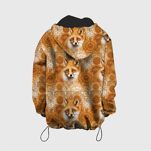 Детская куртка Лакшери паттерн с золотыми лисицами / 3D-Черный – фото 2