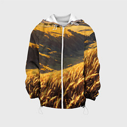 Куртка с капюшоном детская Пшеничное поле - аниме, цвет: 3D-белый