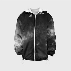 Куртка с капюшоном детская Монохромный космос, цвет: 3D-белый