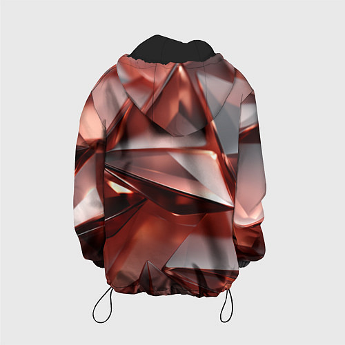 Детская куртка Рубиновые пирамидки / 3D-Черный – фото 2