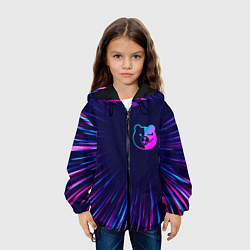 Куртка с капюшоном детская Danganronpa neon blast lines, цвет: 3D-черный — фото 2
