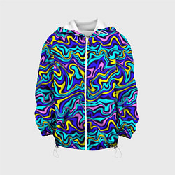 Куртка с капюшоном детская Psychedelic multicolored pattern, цвет: 3D-белый