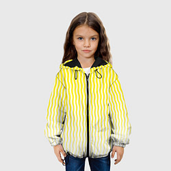 Куртка с капюшоном детская Вертикальные волнистые линии, цвет: 3D-черный — фото 2