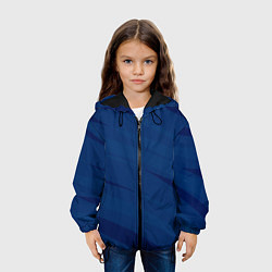 Куртка с капюшоном детская Тёмно-синий полосами, цвет: 3D-черный — фото 2
