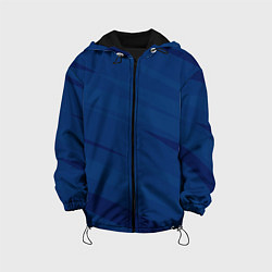 Куртка с капюшоном детская Тёмно-синий полосами, цвет: 3D-черный