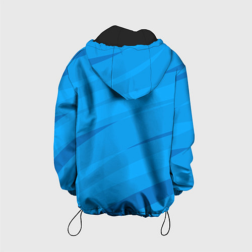Детская куртка Насыщенный голубой полосами / 3D-Черный – фото 2