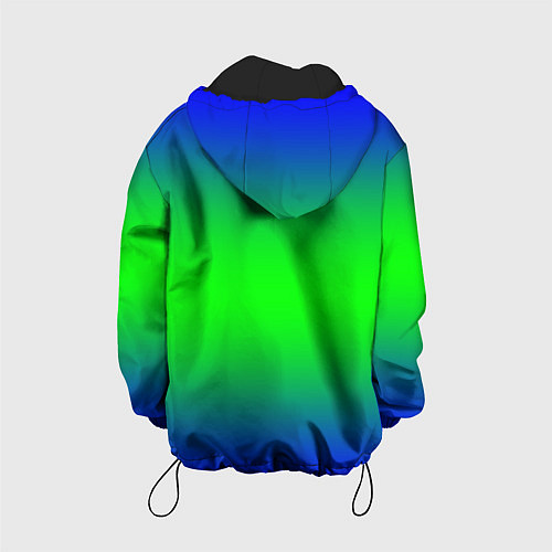 Детская куртка Зелёный градиент текстура / 3D-Черный – фото 2