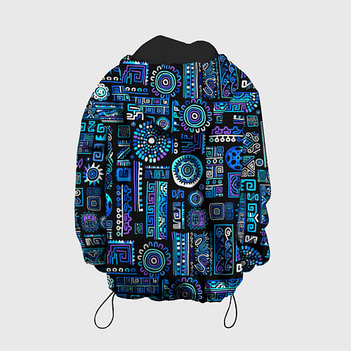 Детская куртка Этнический неоновый орнамент / 3D-Черный – фото 2