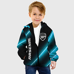 Куртка с капюшоном детская Arsenal неоновые лампы, цвет: 3D-черный — фото 2