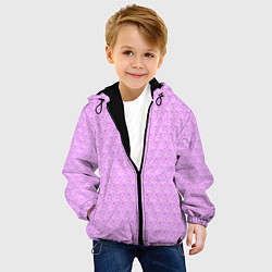 Куртка с капюшоном детская Розовый паттерн розовые бантики, цвет: 3D-черный — фото 2