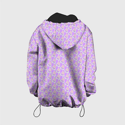 Детская куртка Паттерн сиреневый цветочный / 3D-Черный – фото 2
