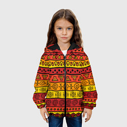 Куртка с капюшоном детская Африканские этнический орнамент, цвет: 3D-черный — фото 2