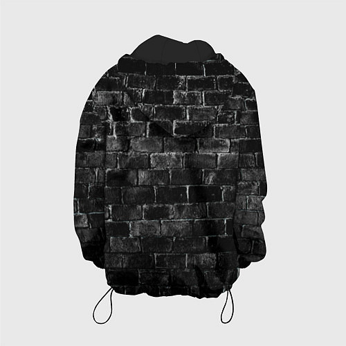 Детская куртка Текстура темного кирпича / 3D-Черный – фото 2