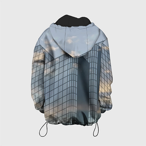 Детская куртка Городское небо и зеркальная многоэтажка / 3D-Черный – фото 2