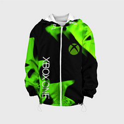 Куртка с капюшоном детская Xbox one green flame, цвет: 3D-белый