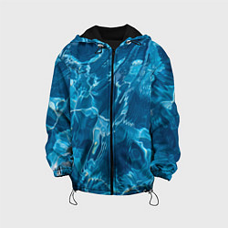 Куртка с капюшоном детская Текстура океана, цвет: 3D-черный
