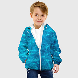Куртка с капюшоном детская Водная текстура, цвет: 3D-белый — фото 2