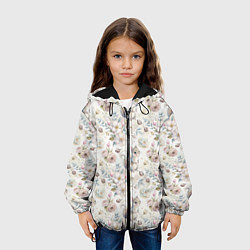 Куртка с капюшоном детская Нежная белочка в цветах, цвет: 3D-черный — фото 2