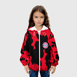 Куртка с капюшоном детская Бавария Мюнхен огонь, цвет: 3D-белый — фото 2