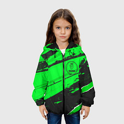 Куртка с капюшоном детская Saab sport green, цвет: 3D-черный — фото 2