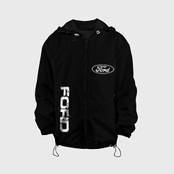 Куртка с капюшоном детская Ford logo white steel, цвет: 3D-черный