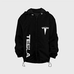 Куртка с капюшоном детская Tesla logo white, цвет: 3D-черный