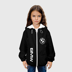 Куртка с капюшоном детская BMW logo white auto, цвет: 3D-белый — фото 2