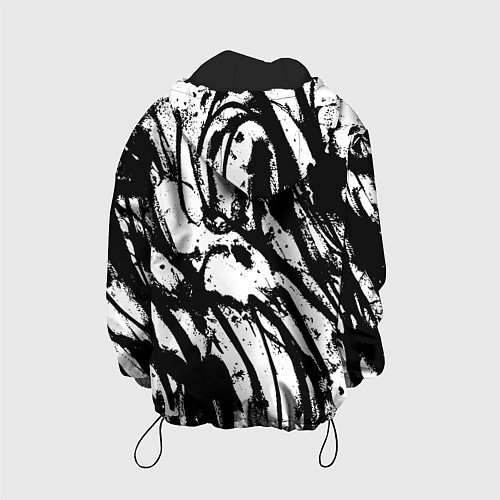 Детская куртка Чёрно-белая абстракция: нейросеть / 3D-Черный – фото 2