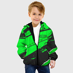 Куртка с капюшоном детская Geely sport green, цвет: 3D-черный — фото 2