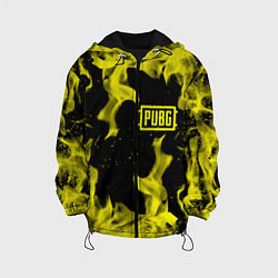 Куртка с капюшоном детская PUBG жёлтый огонь, цвет: 3D-черный