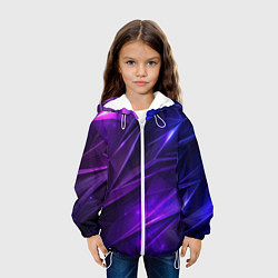 Куртка с капюшоном детская Фиолетовая объемная неровная текстура, цвет: 3D-белый — фото 2