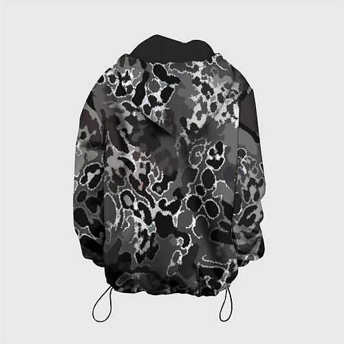 Детская куртка Чёрно-серый абстракция / 3D-Черный – фото 2