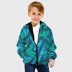 Куртка с капюшоном детская Абстракция узорчатая кисть, цвет: 3D-черный — фото 2