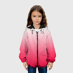 Куртка с капюшоном детская Розовый градиент, цвет: 3D-черный — фото 2