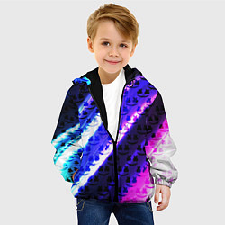 Куртка с капюшоном детская Marshmello неоновый паттерн, цвет: 3D-черный — фото 2