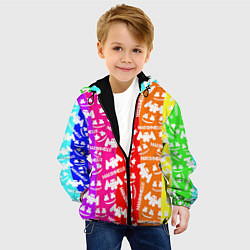Куртка с капюшоном детская Marshmello rainbow, цвет: 3D-черный — фото 2