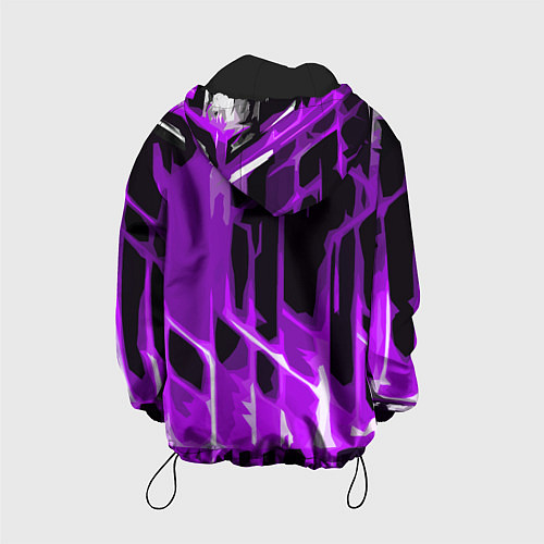 Детская куртка Abstract purple stripes on a black background / 3D-Черный – фото 2