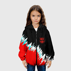 Куртка с капюшоном детская Барселона фк краски, цвет: 3D-черный — фото 2