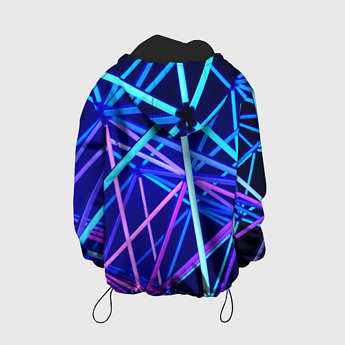 Детская куртка Неоновая текстура геометрия / 3D-Черный – фото 2